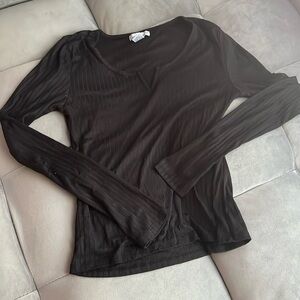 “Love Streak- Ribbed Long Sleeve Top size small”